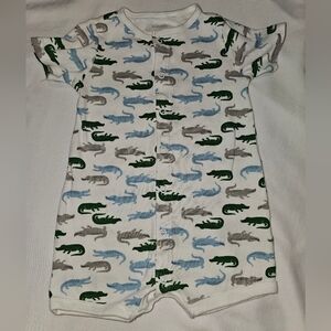 Alligator Button Up Onesie Shorts Toddler
